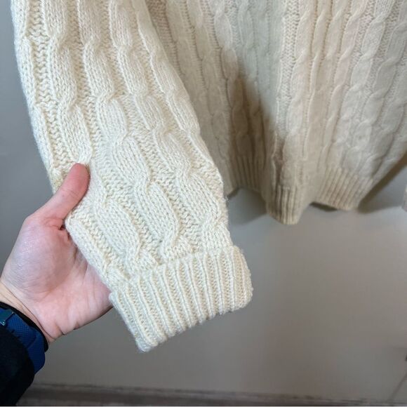 Highland Craft Cream 100% Wool Scotland Sweater Men’s Medium - Picture 5 of 9